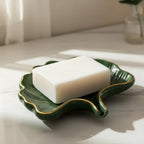 Soap Dish - Ceramic Golden Leaf