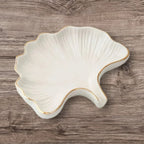 Soap Dish - Ceramic Golden Leaf