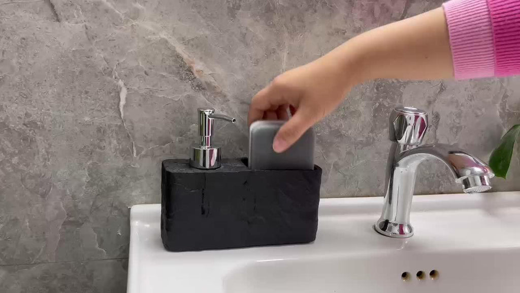 Soap Dispenser - Ceramic Black Natural