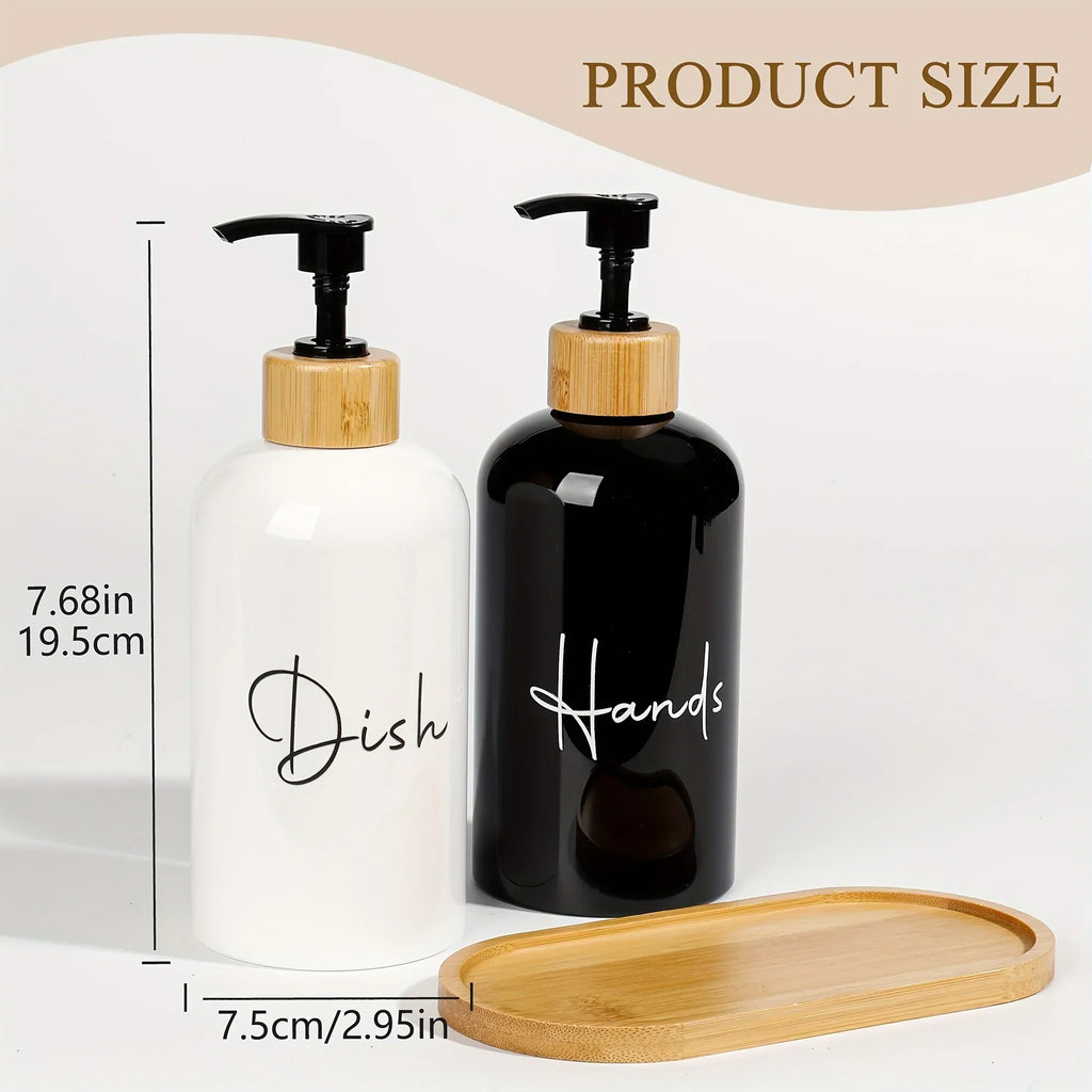 Soap Dispenser - Plastic Black & White 500ml