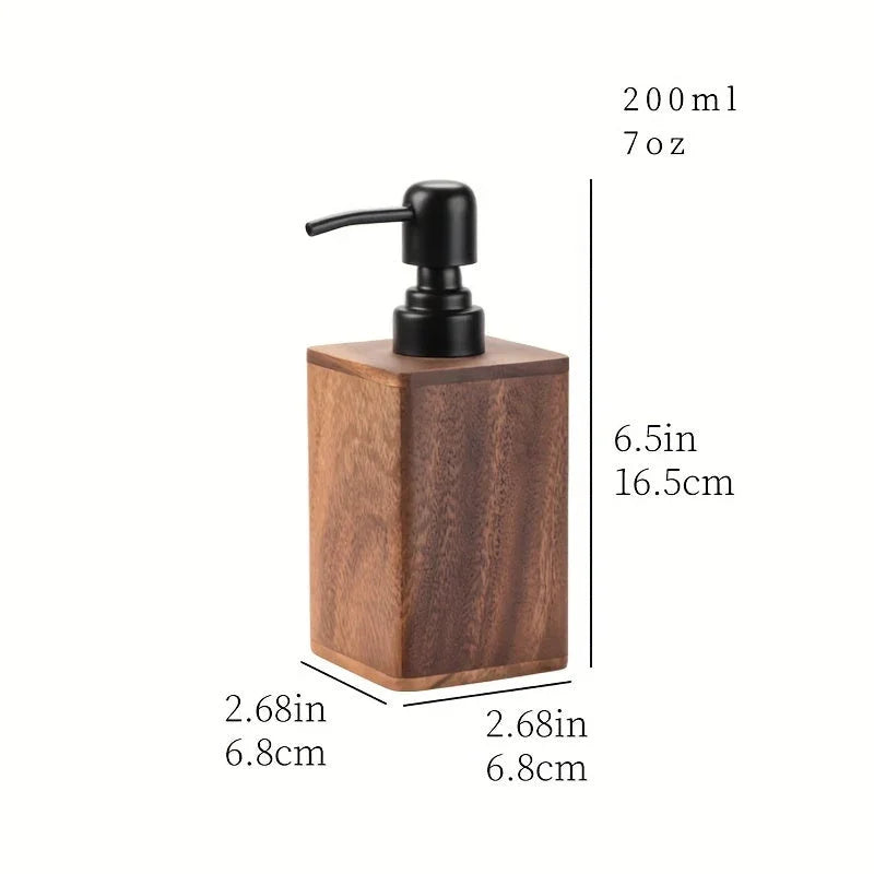 [Solid Wood Soap Dispenser] Solid Wood Pressurized Hand Soap Bottle Lotion Dispenser | Christmas/Halloween Gift Decoration House Of Avana [[SKU:HOA-BAT-003]]