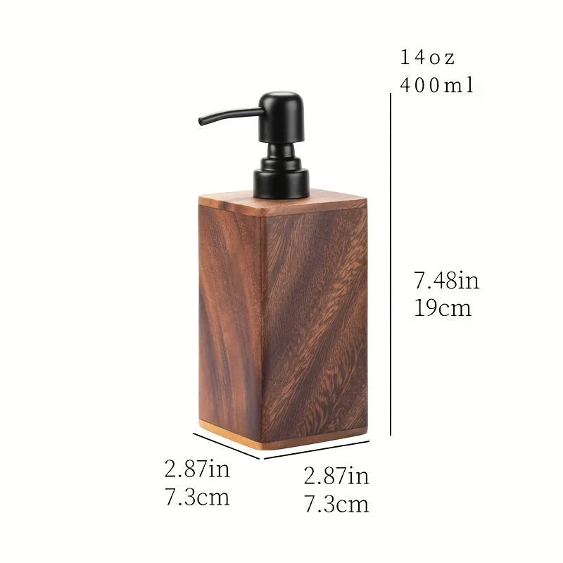 [Solid Wood Soap Dispenser] Solid Wood Pressurized Hand Soap Bottle Lotion Dispenser | Christmas/Halloween Gift Decoration House Of Avana [[SKU:HOA-BAT-003]]