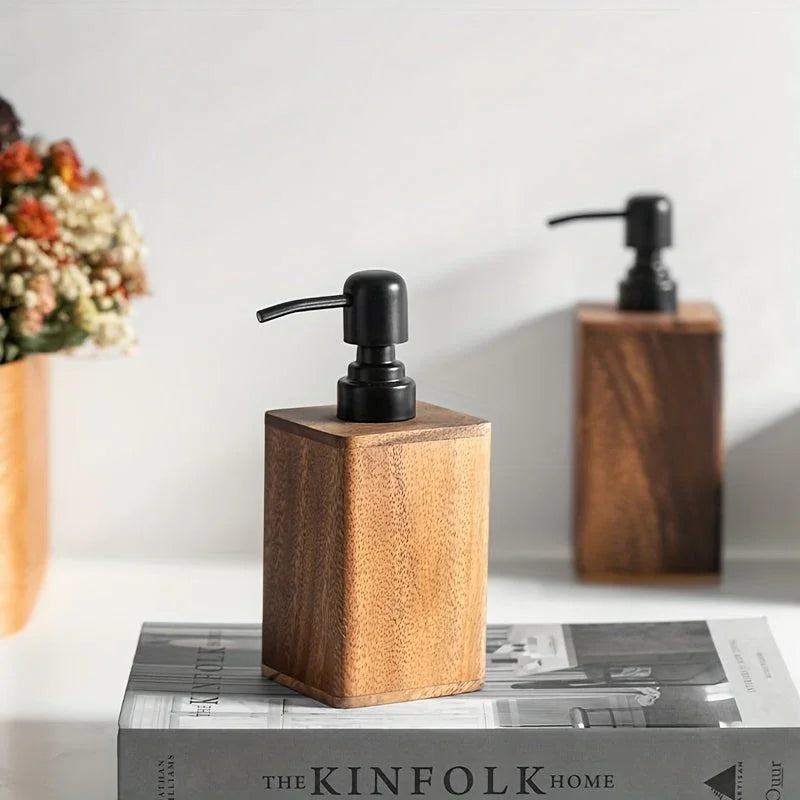 [Solid Wood Soap Dispenser] Solid Wood Pressurized Hand Soap Bottle Lotion Dispenser | Christmas/Halloween Gift Decoration House Of Avana [[SKU:HOA-BAT-003]]