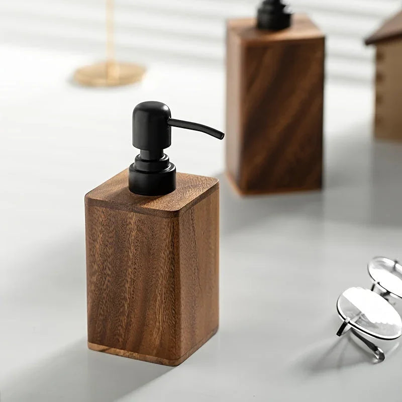 [Solid Wood Soap Dispenser] Solid Wood Pressurized Hand Soap Bottle Lotion Dispenser | Christmas/Halloween Gift Decoration House Of Avana [[SKU:HOA-BAT-003]]