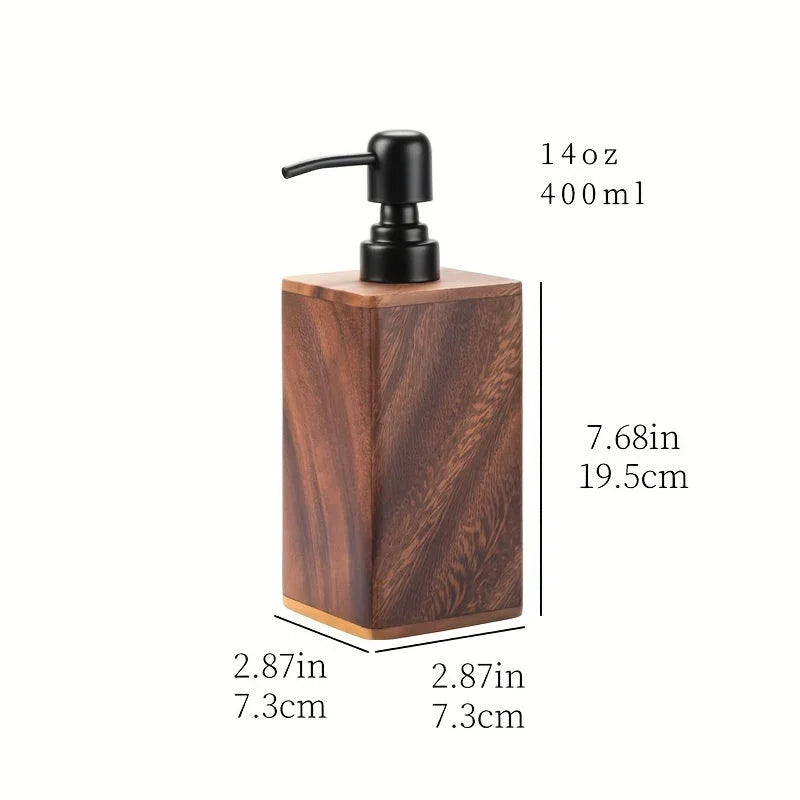 [Solid Wood Soap Dispenser] Solid Wood Pressurized Hand Soap Bottle Lotion Dispenser | Christmas/Halloween Gift Decoration House Of Avana [[SKU:HOA-BAT-003]]