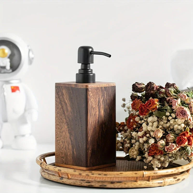 [Solid Wood Soap Dispenser] Solid Wood Pressurized Hand Soap Bottle Lotion Dispenser | Christmas/Halloween Gift Decoration House Of Avana [[SKU:HOA-BAT-003]]