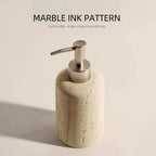 Elegant Marble-textured Resin Soap Dispenser with Pump – Refillable Bathroom Organizer for Hand Wash,... - House Of Avana