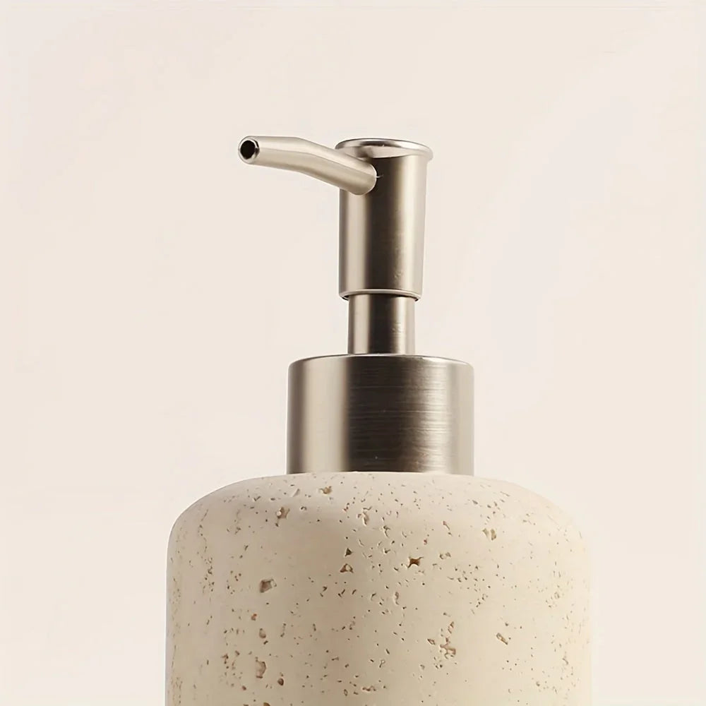 Elegant Marble-textured Resin Soap Dispenser with Pump – Refillable Bathroom Organizer for Hand Wash,... - House Of Avana [[SKU:HOA-BAT-404]]