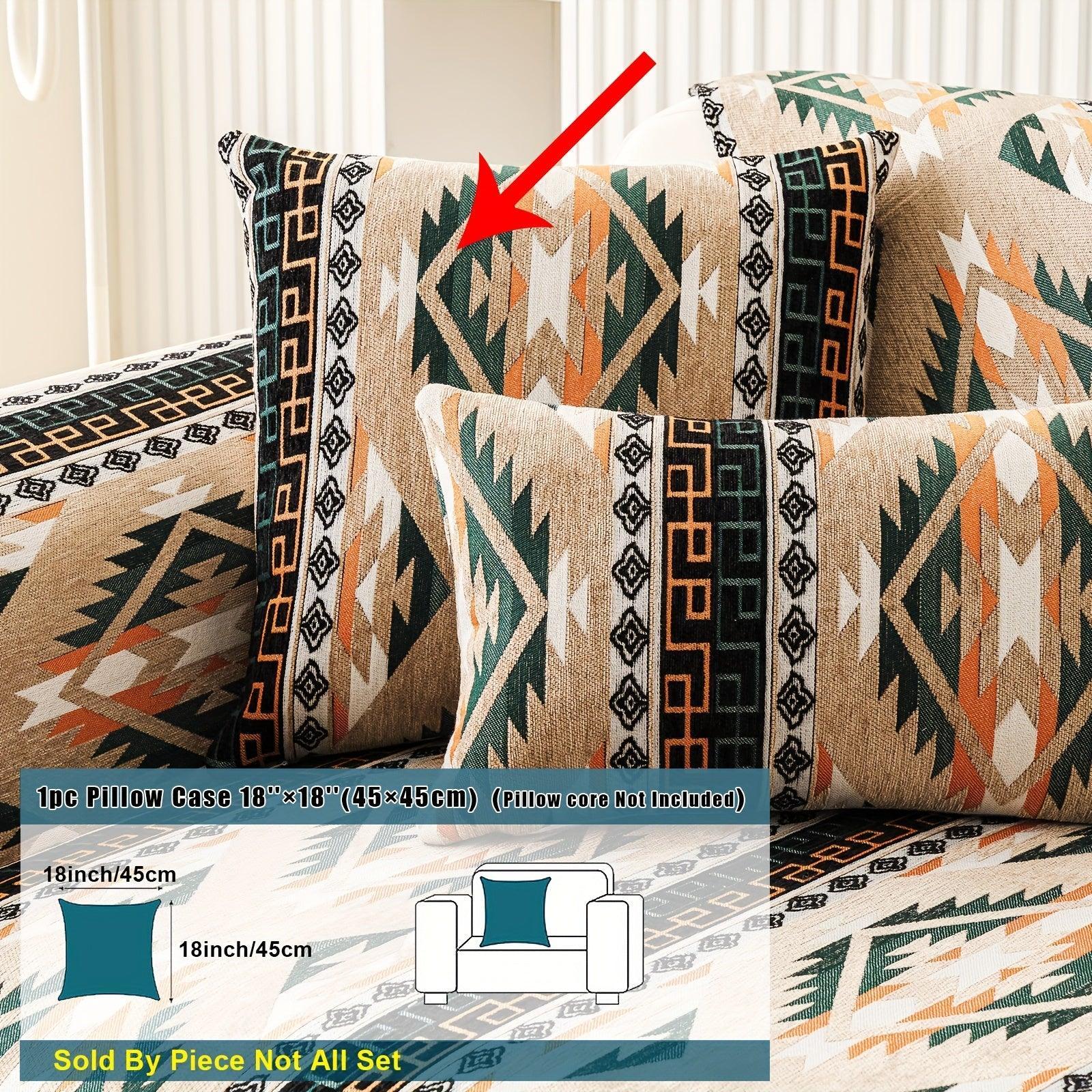 Boho Couch Cover - Chic Snow Chenille Sofa Slipcover, alternate view - House Of Avana