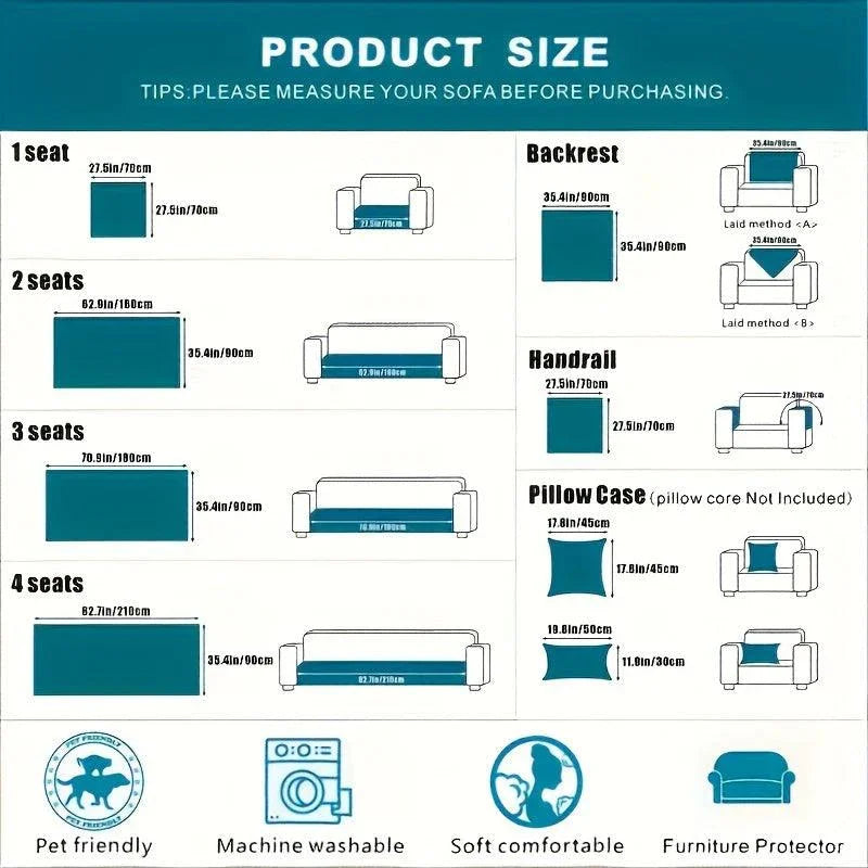 Boho Sofa Cover, Handmade Thickened Non-slip Slipcover for Home - House Of Avana