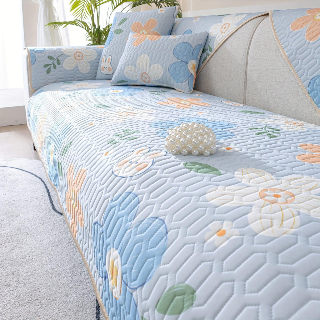 Boho Style Ice Silk Latex Sofa Cover Slipcover | Dog Hair Couch Cover - House Of Avana