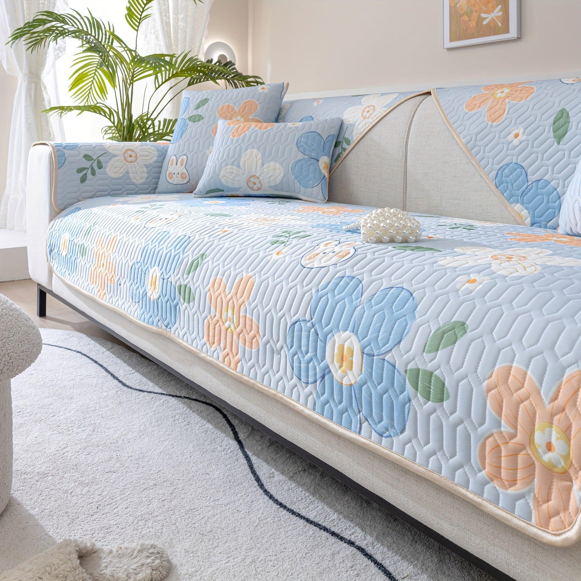 Boho Style Ice Silk Latex Sofa Cover Slipcover | Dog Hair Couch Cover - House Of Avana