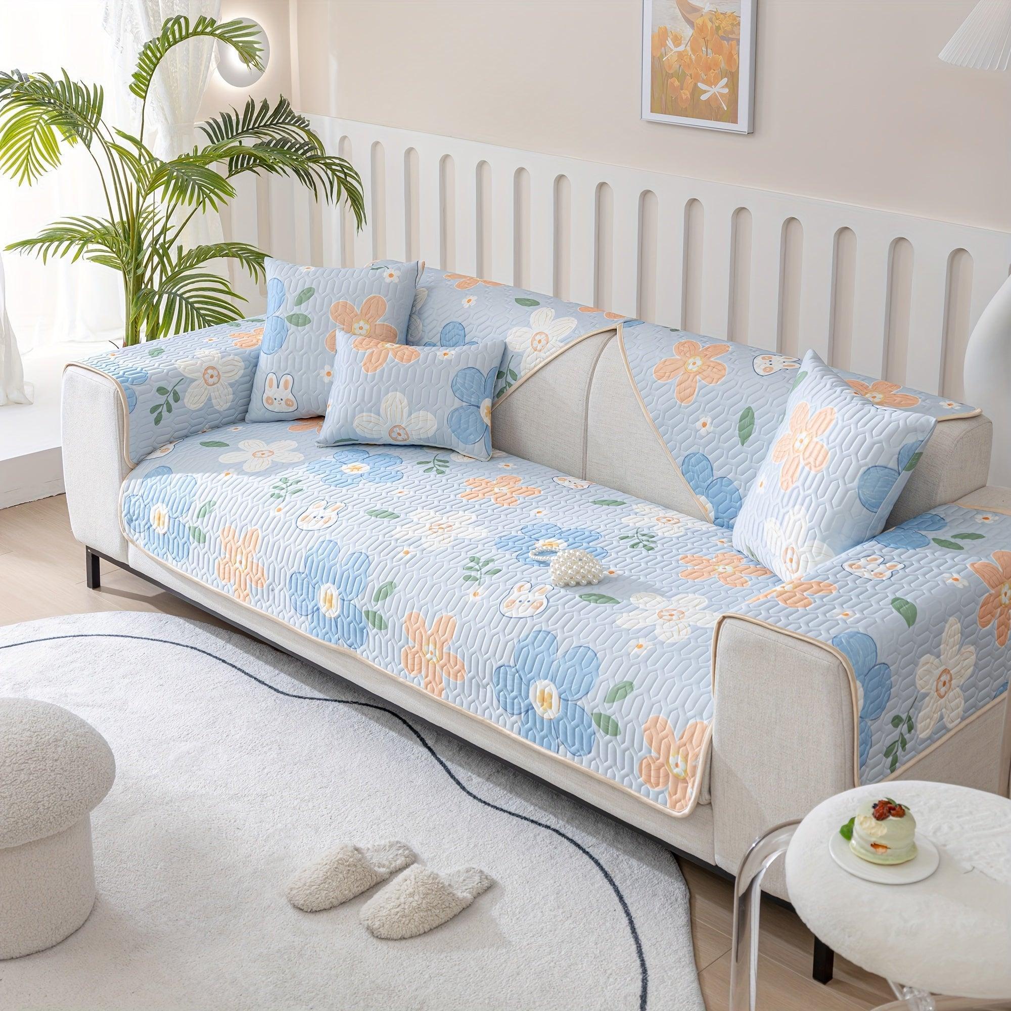 Boho Style Ice Silk Latex Sofa Cover Slipcover | Dog Hair Couch Cover - House Of Avana