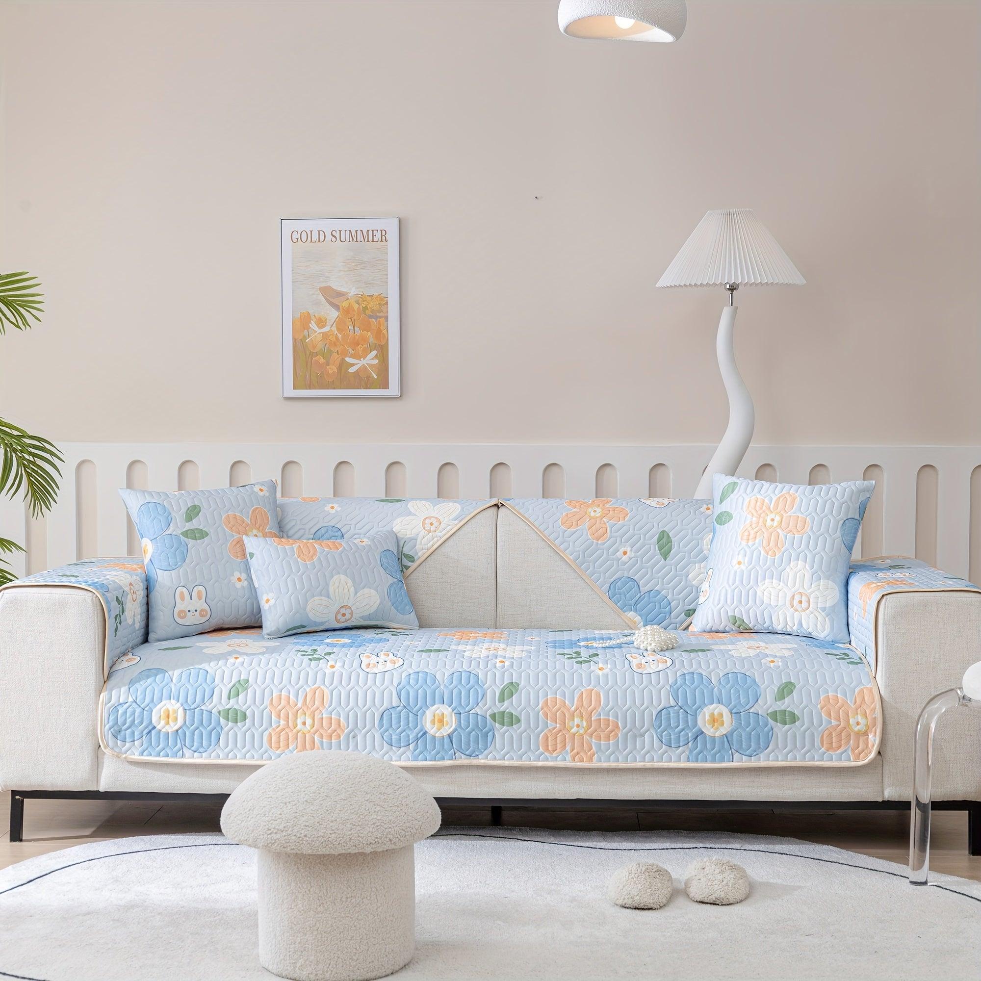 Boho Style Ice Silk Latex Sofa Cover Slipcover | Dog Hair Couch Cover - House Of Avana