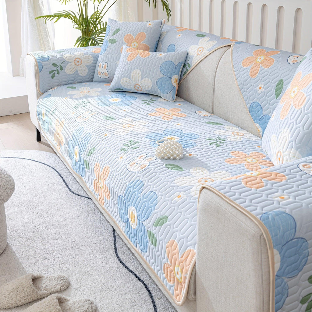 Boho Style Ice Silk Latex Sofa Cover Slipcover | Dog Hair Couch Cover - House Of Avana