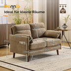 2 Seater Sofa Small Modern Couch with Soft Cushion Tapered Legs and Side Pocket Storage Compact Loveseat... - House Of Avana