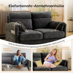 2 Seater Sofa Small Modern Couch with Soft Cushion Tapered Legs and Side Pocket Storage Compact Loveseat... - House Of Avana