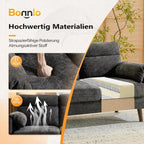 2 Seater Sofa Small Modern Couch with Soft Cushion Tapered Legs and Side Pocket Storage Compact Loveseat... - House Of Avana