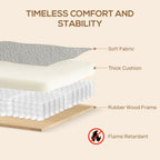 2 Seater Sofa, Small Sherpa Fabric Couch Settee, Nordic Upholstered Loveseat with Wood Legs and... - House Of Avana