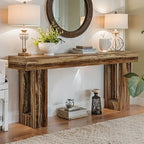 Farmhouse Sofa Table - Extra Long 59" Entryway Console Table with Semi-circular Base, Rustic Living Room... - House Of Avana