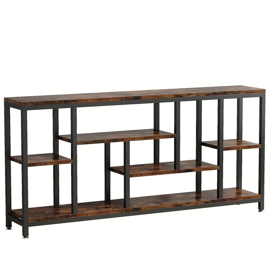 Console Sofa Table, 70.9 Inch Extra Long Table Behind Couch with Storage Shelves, 3-tier Industrial... - House Of Avana