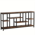 Console Sofa Table, 70.9 Inch Extra Long Table Behind Couch with Storage Shelves, 3-tier Industrial... - House Of Avana