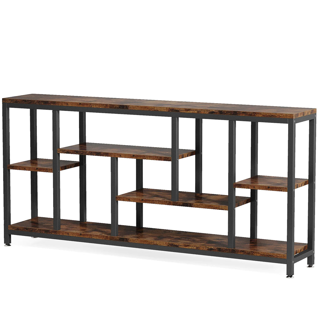 Console Sofa Table, 70.9 Inch Extra Long Table Behind Couch with Storage Shelves, 3-tier Industrial... - House Of Avana