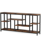 Console Sofa Table, 70.9 Inch Extra Long Table Behind Couch with Storage Shelves, 3-tier Industrial... - House Of Avana