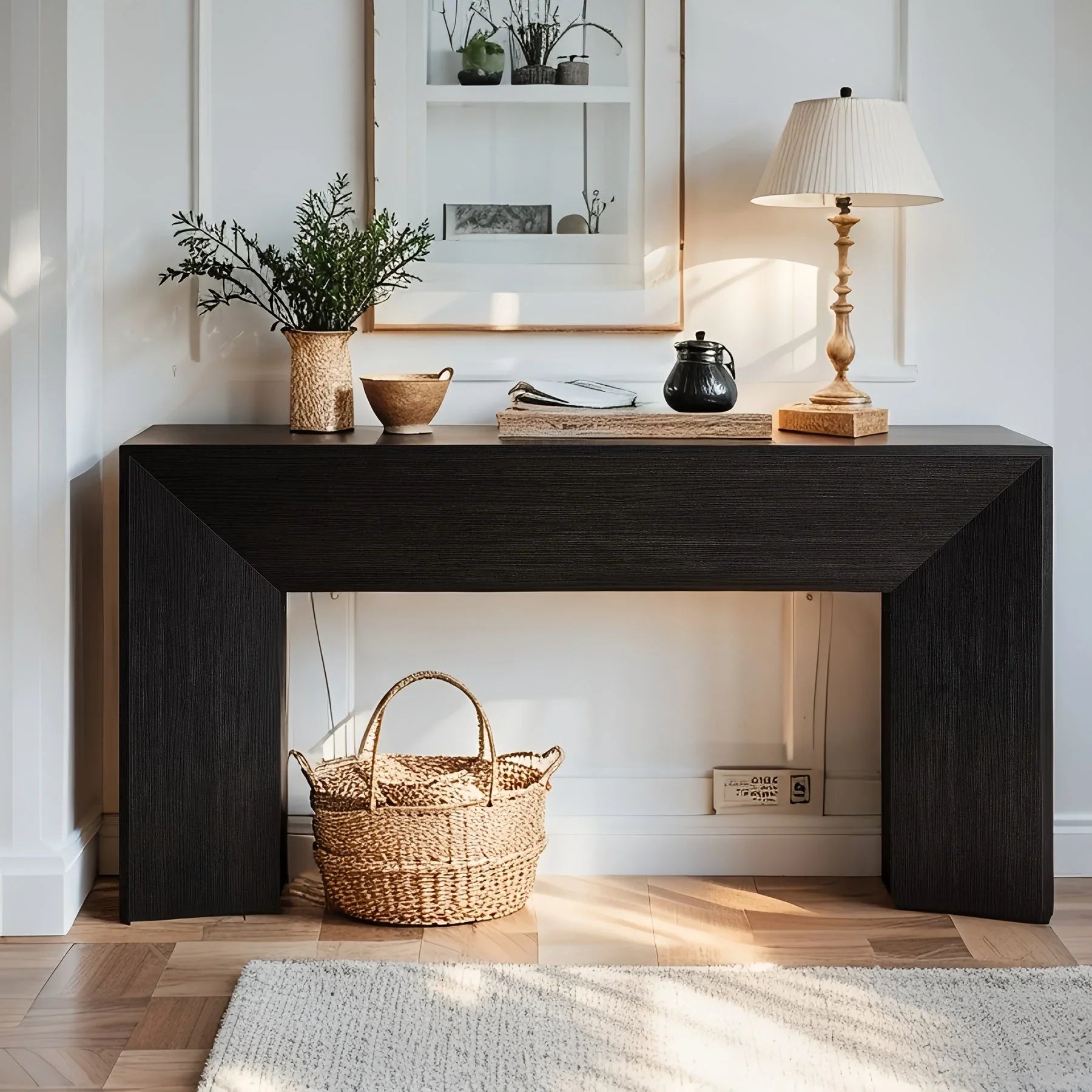 63-inch Wooden Sofa Table, Console Table, Entryway Table, Hallway Display Stand, Classic Style,... - House Of Avana