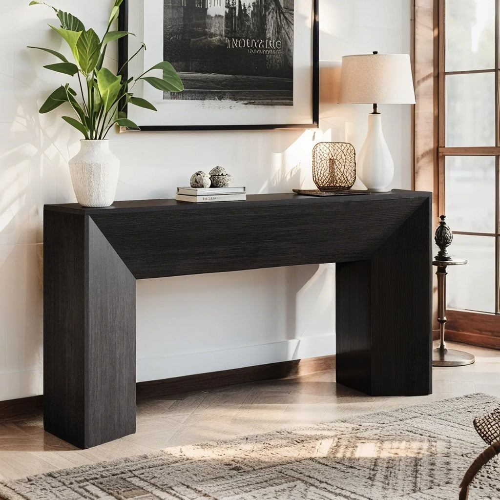 63-inch Wooden Sofa Table, Console Table, Entryway Table, Hallway Display Stand, Classic Style,... - House Of Avana