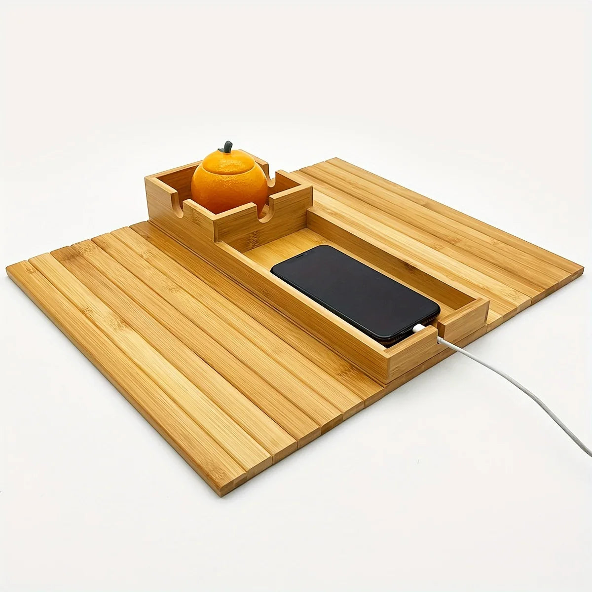 Bamboo Sofa Armrest Tray, Multifunctional Sofa Armrest Breakfast Tray, Snack Tray, Home Kitchen... - House Of Avana