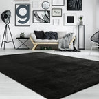 Soft Area Rug with Anti-Slip Backing Washable - Black RugYourHome