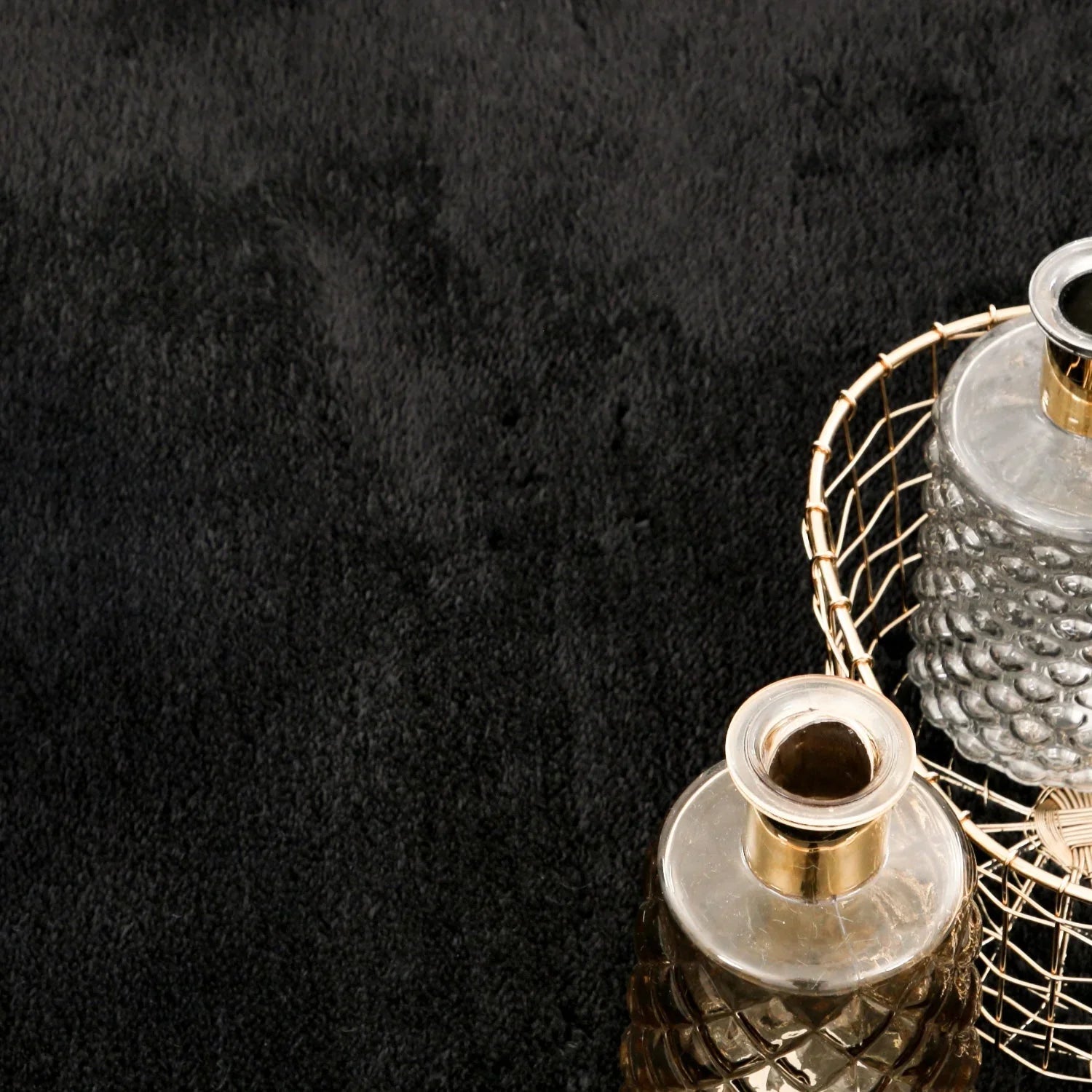 Soft Area Rug with Anti-Slip Backing Washable - Black RugYourHome