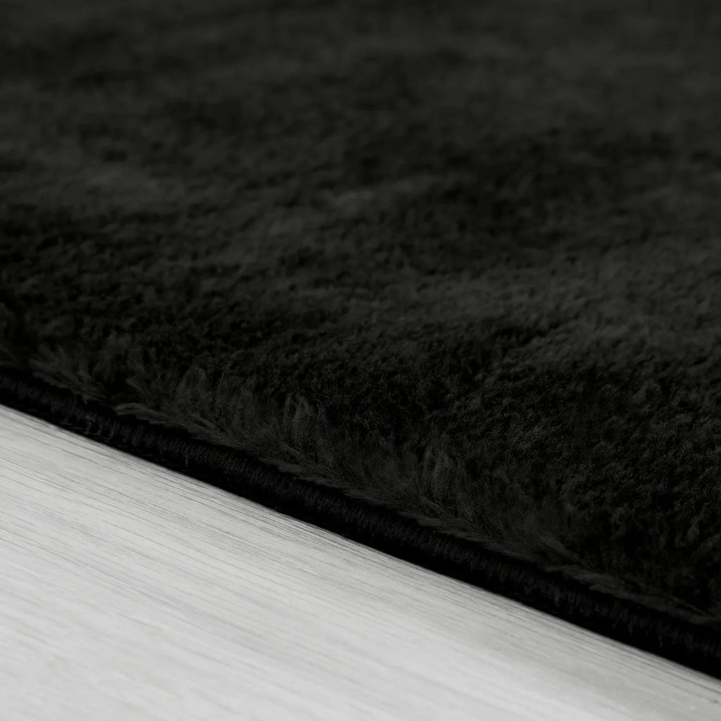 Soft Area Rug with Anti-Slip Backing Washable - Black RugYourHome
