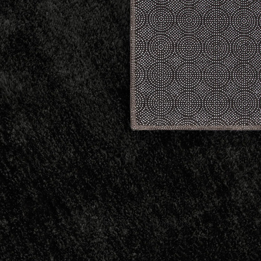 Soft Area Rug with Anti-Slip Backing Washable - Black RugYourHome