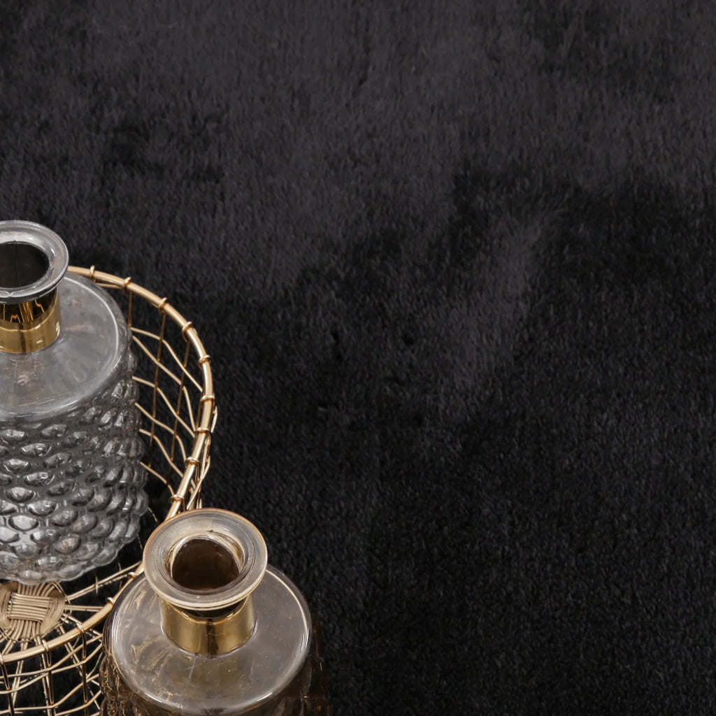 Soft Area Rug with Anti-Slip Backing Washable - Black RugYourHome