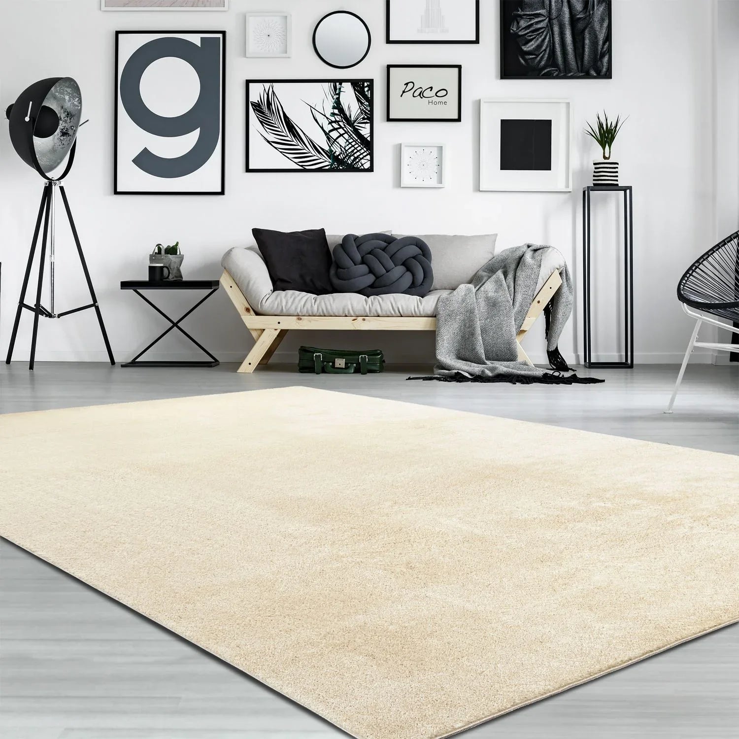 Soft Area Rug with Anti-Slip Backing Washable - Cream RugYourHome