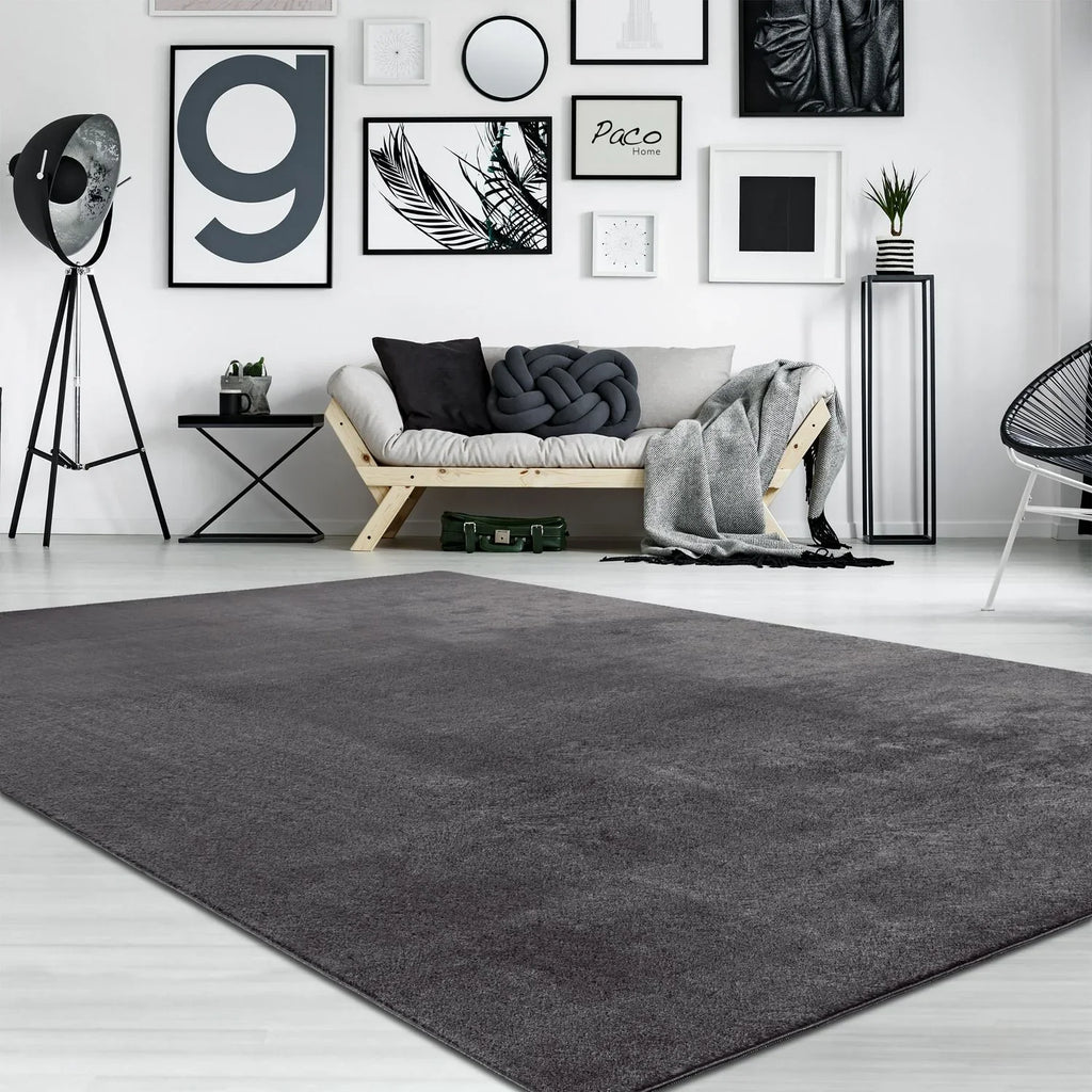 Soft Area Rug with Anti-Slip Backing Washable - Dark Gray RugYourHome