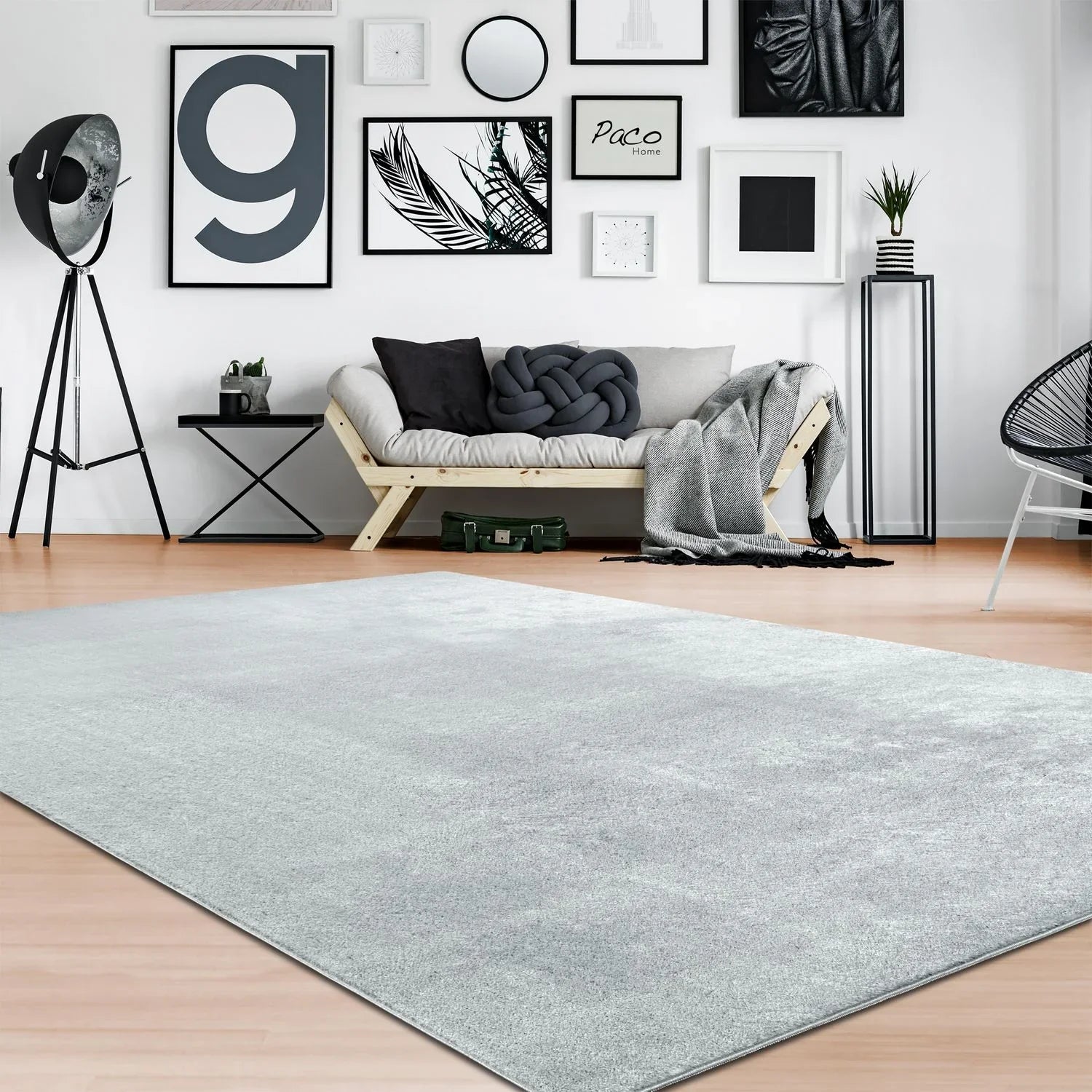 Soft Area Rug with Anti-Slip Backing Washable - Grey RugYourHome