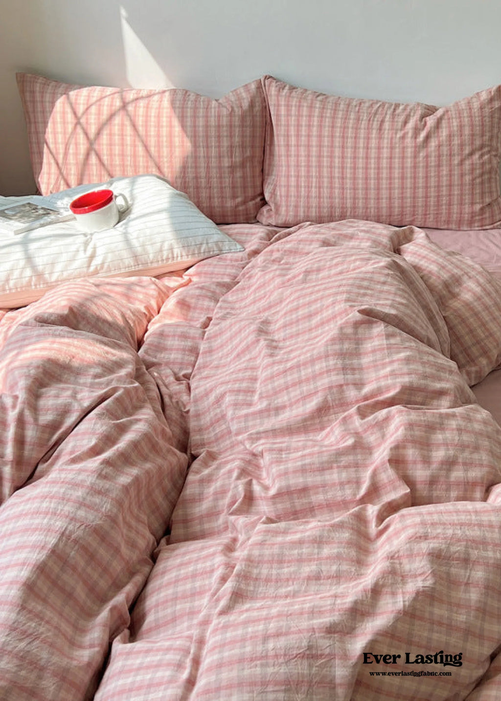 Soft Blend Plaid Bedding Set / Blue Ever Lasting