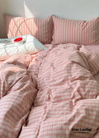 Soft Blend Plaid Bedding Set / Blue Ever Lasting