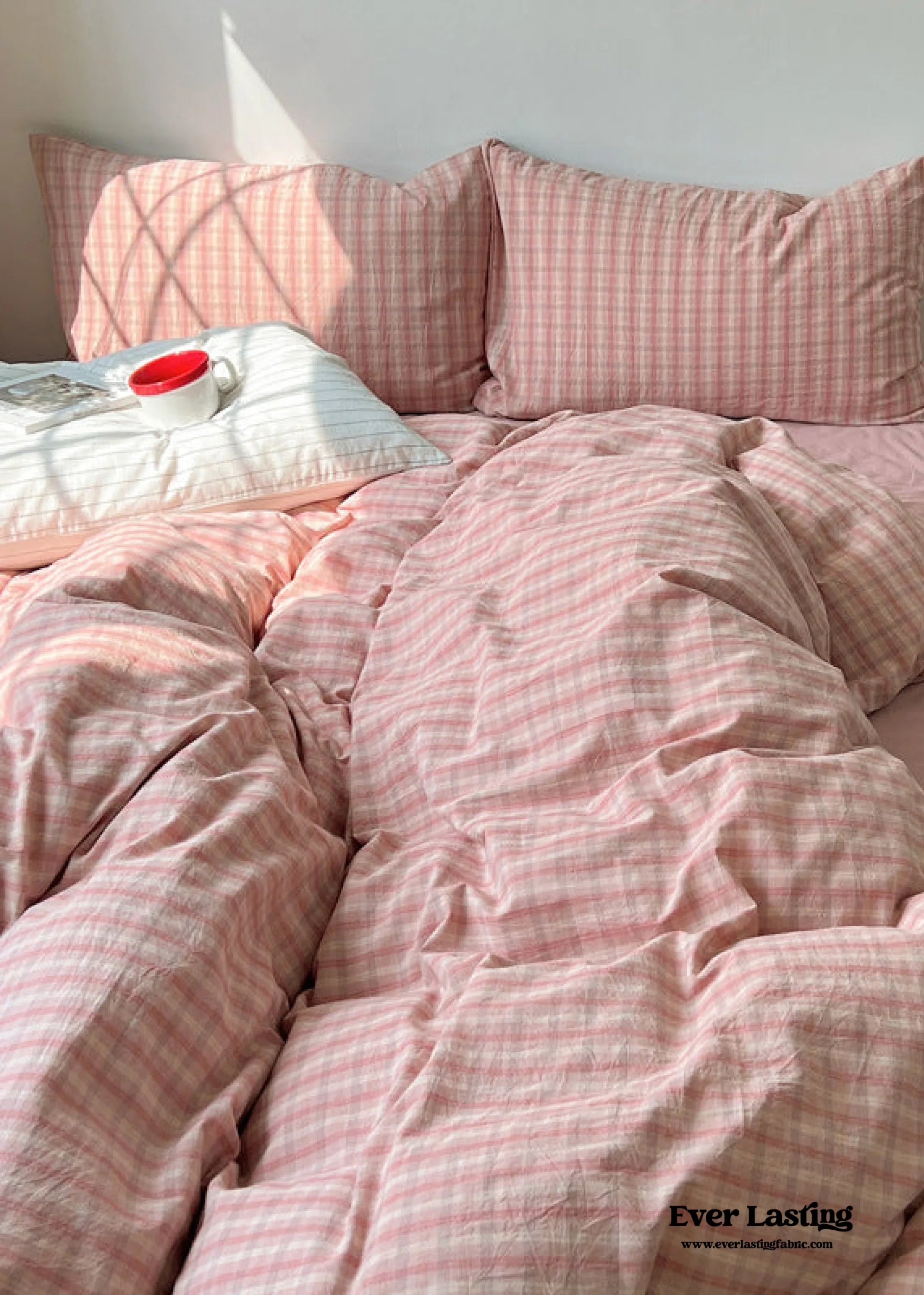 Soft Blend Plaid Bedding Set / Blue Ever Lasting