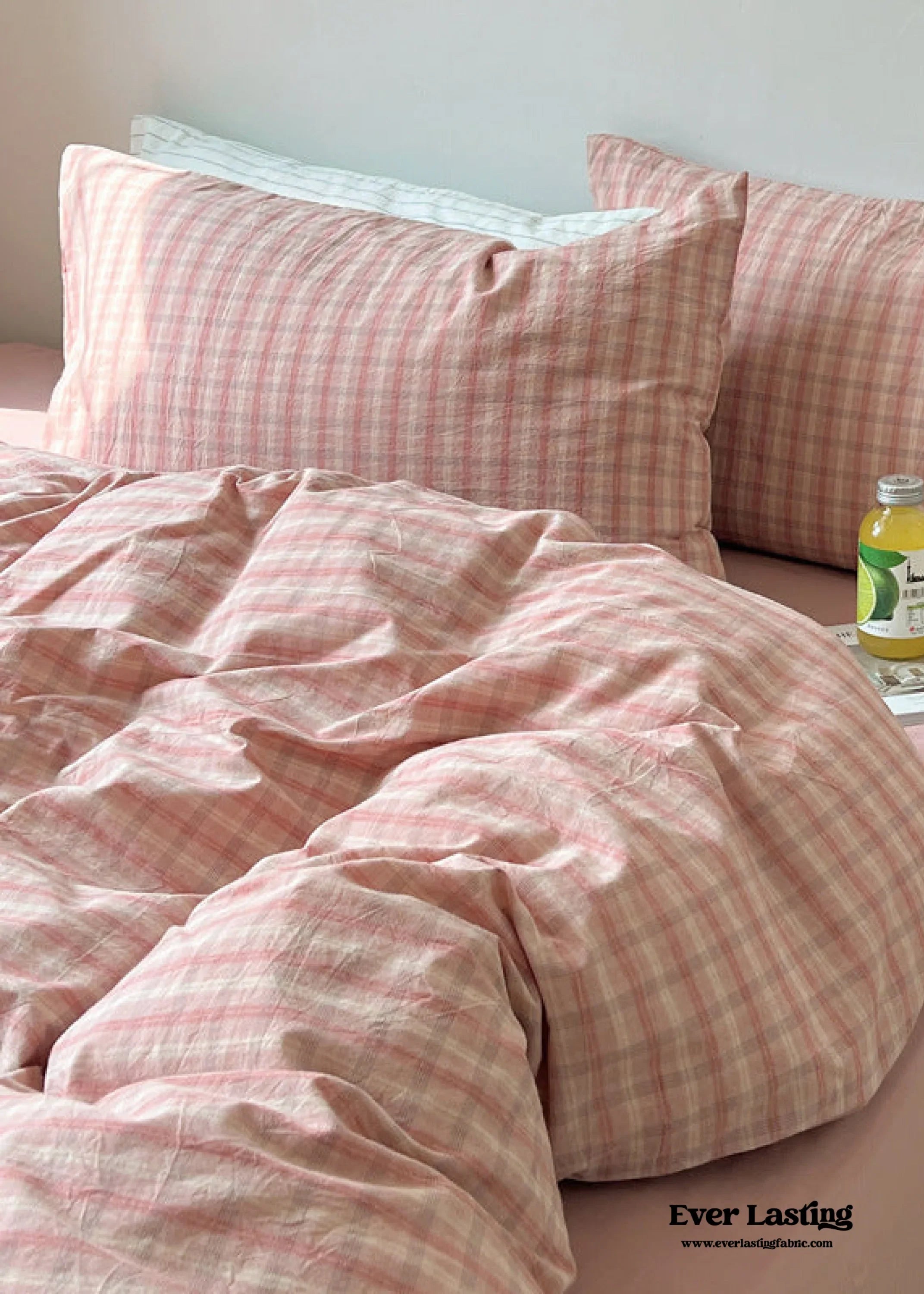 Soft Blend Plaid Bedding Set / Blue Ever Lasting