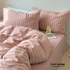 Soft Blend Plaid Bedding Set / Blue Ever Lasting