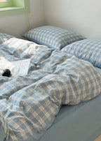 Soft Blend Plaid Bedding Set / Blue Ever Lasting