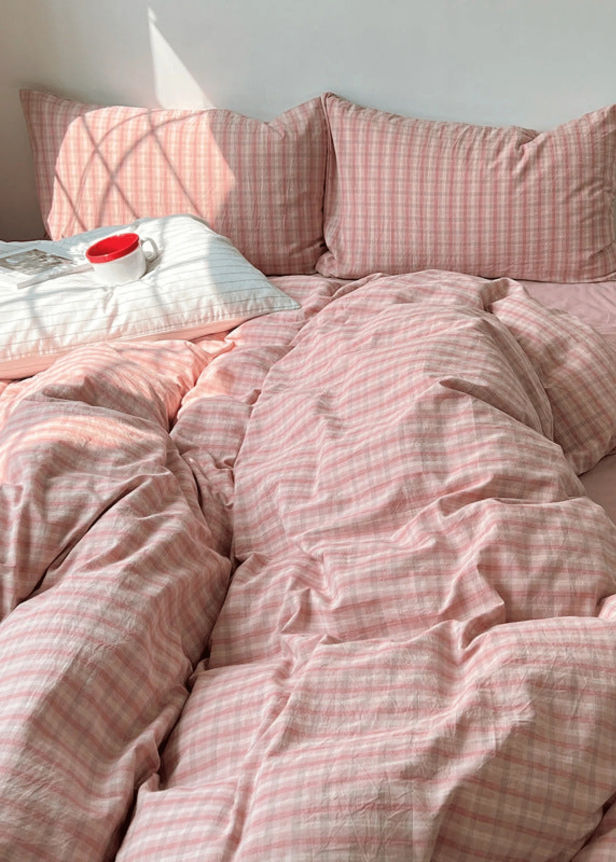 Soft Blend Plaid Bedding Set / Blue Ever Lasting