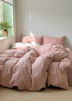 Soft Blend Plaid Bedding Set / Blue Ever Lasting