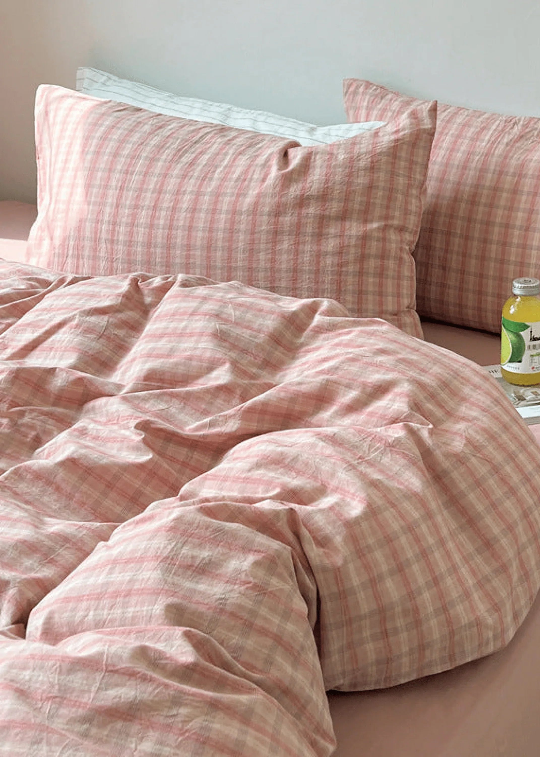 Soft Blend Plaid Bedding Set / Blue Ever Lasting