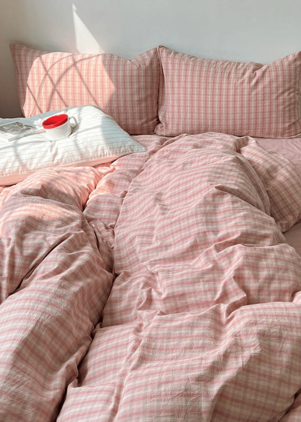 Soft Blend Plaid Bedding Set / Blue Ever Lasting