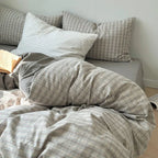 Soft Blend Plaid Bedding Set / Blue Ever Lasting